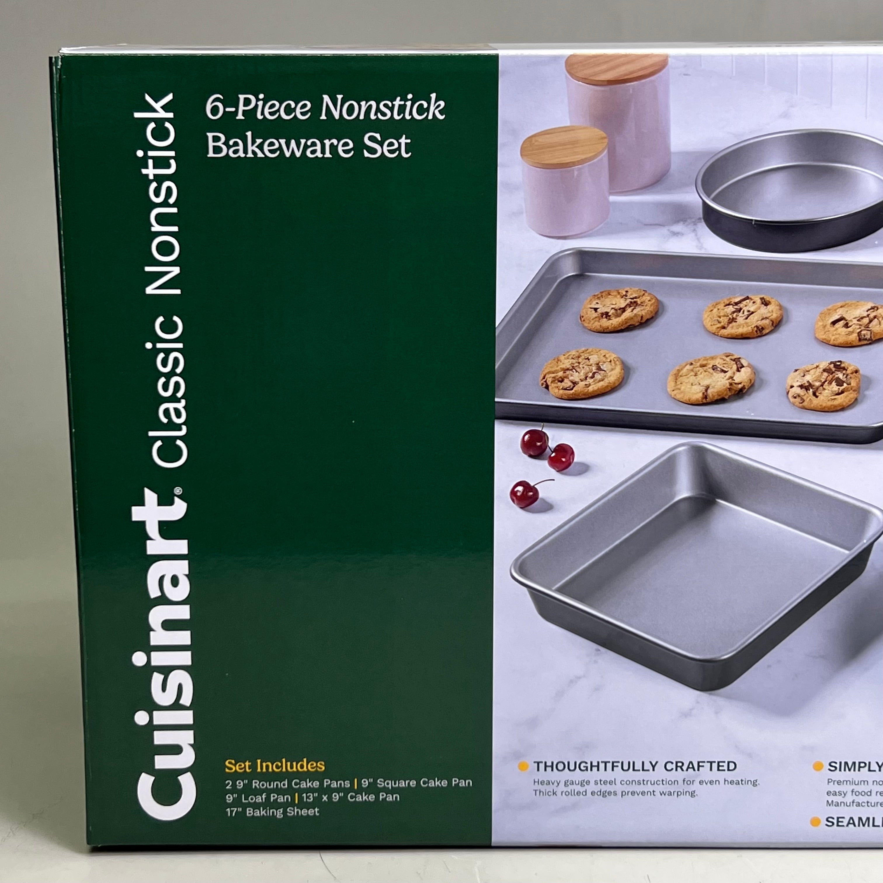 6-Pieces Nonstick Bakeware Set Sz 13.9" X 7.2" X 20", Grey MB-6S