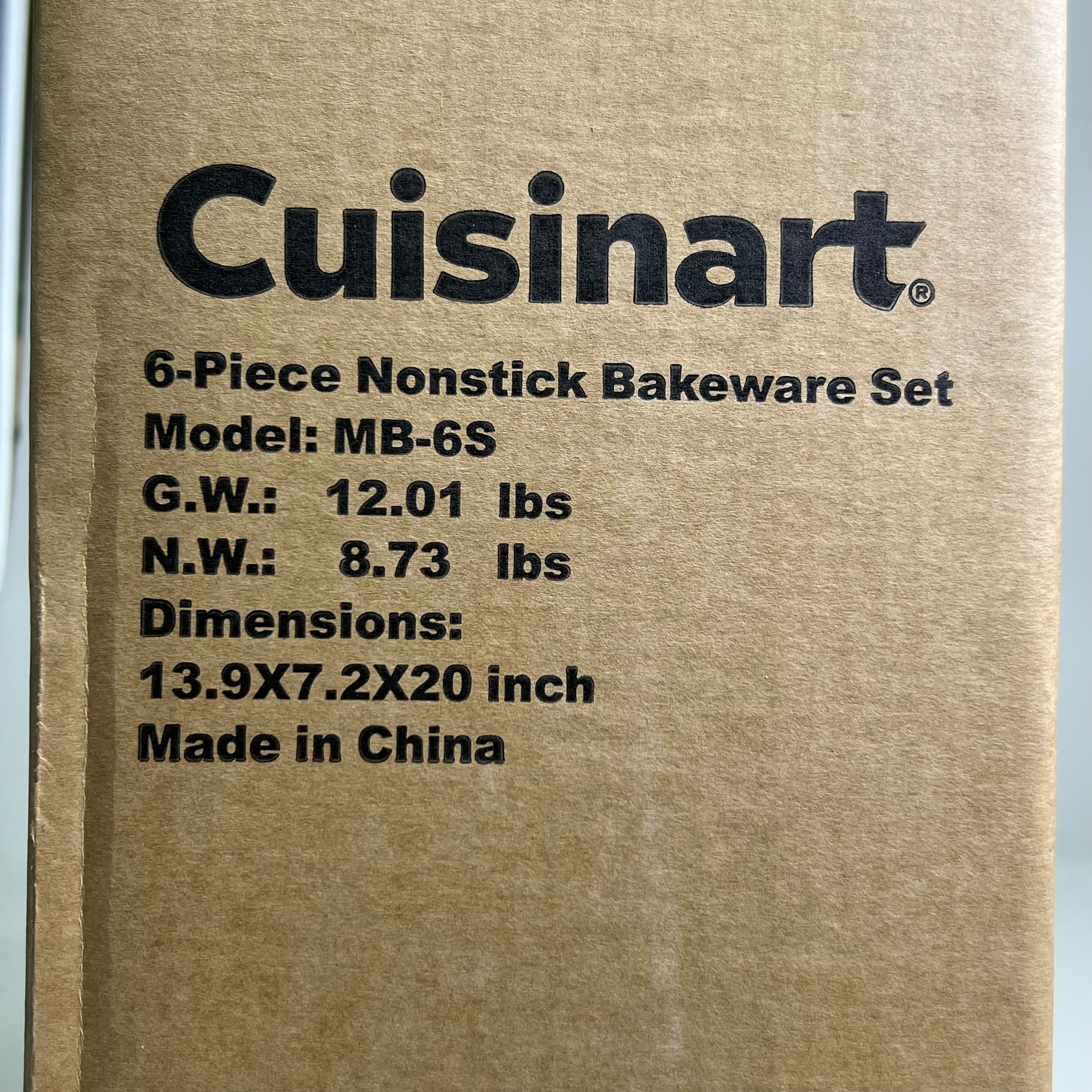 6-Pieces Nonstick Bakeware Set Sz 13.9" X 7.2" X 20", Grey MB-6S