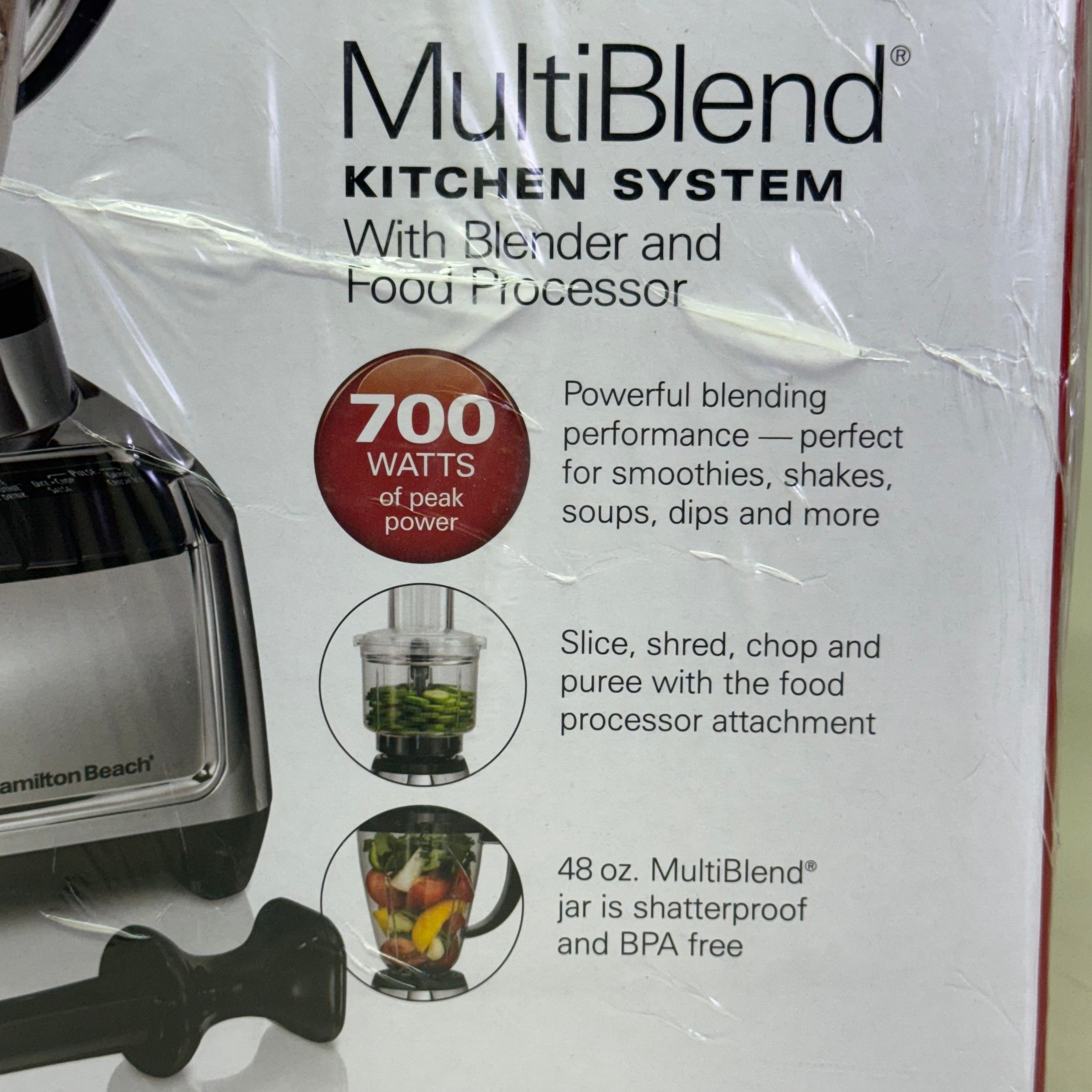 700W Kitchen System Blender Food Processor Grey Multi Function Appliance