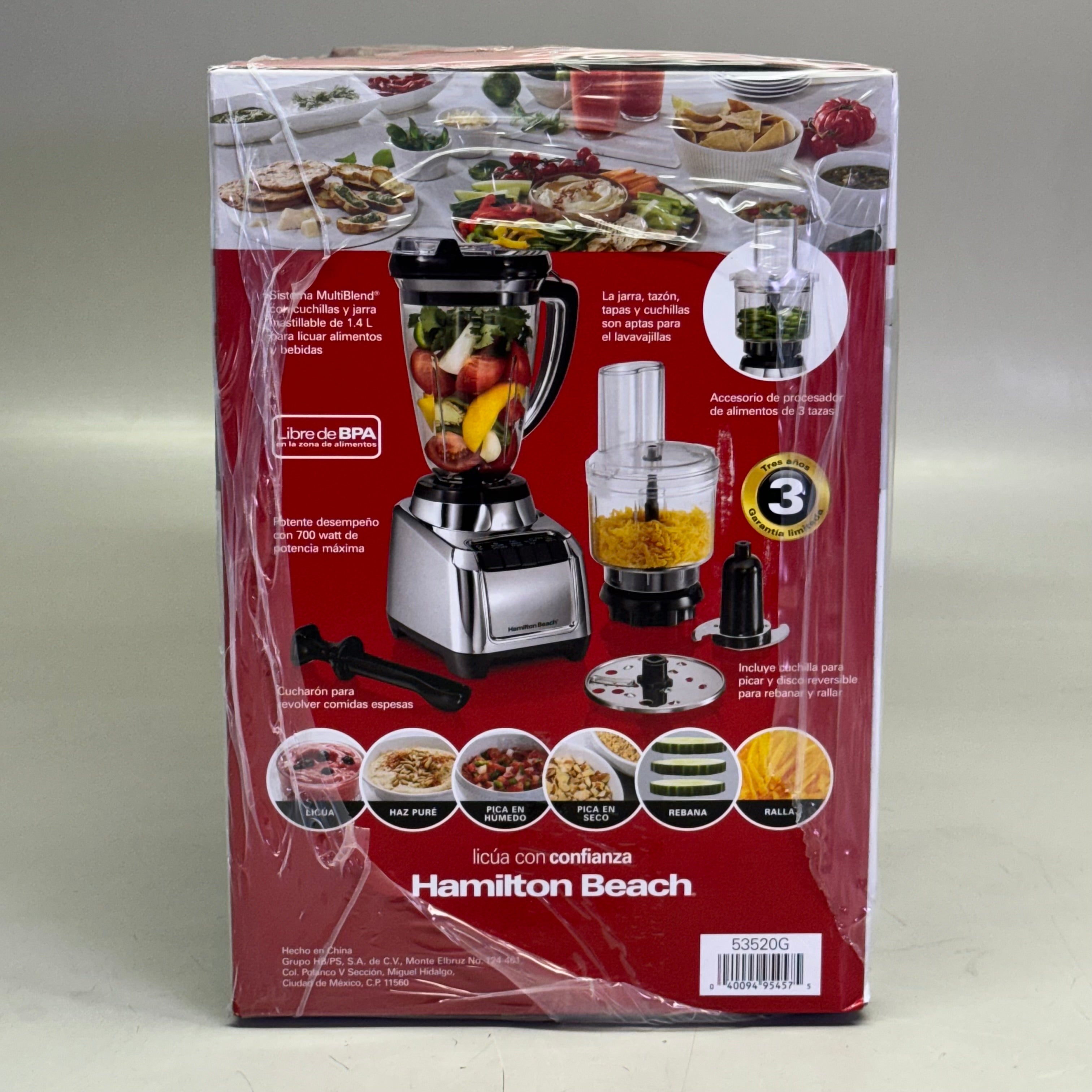 700W Kitchen System Blender Food Processor Grey Multi Function Appliance