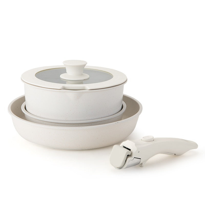 Detachable Cookware Set Nonstick Frying Pan Flat Bottom Pot