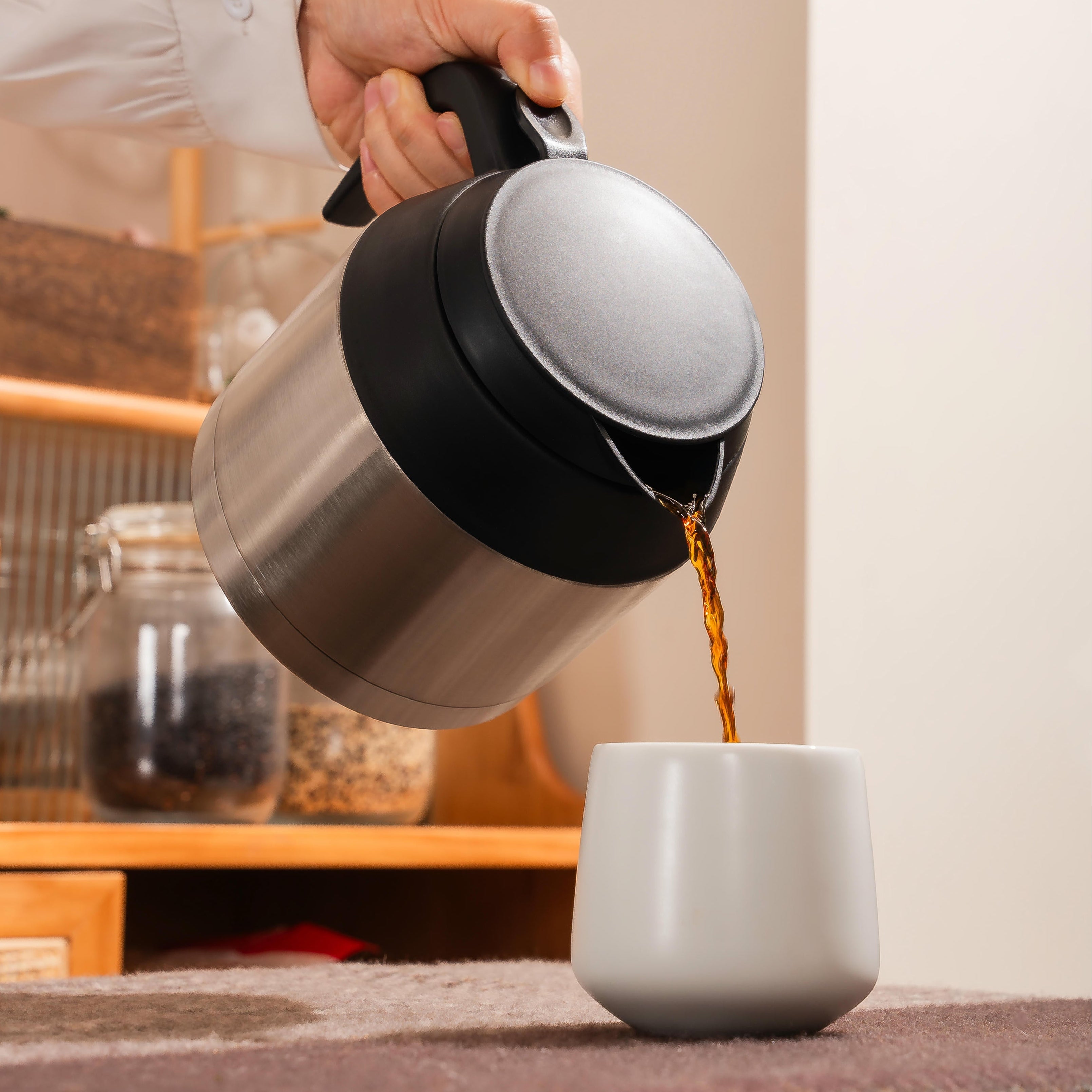 5 Cup Thermal Coffee Maker Compact Elegant BPA Free Brewer