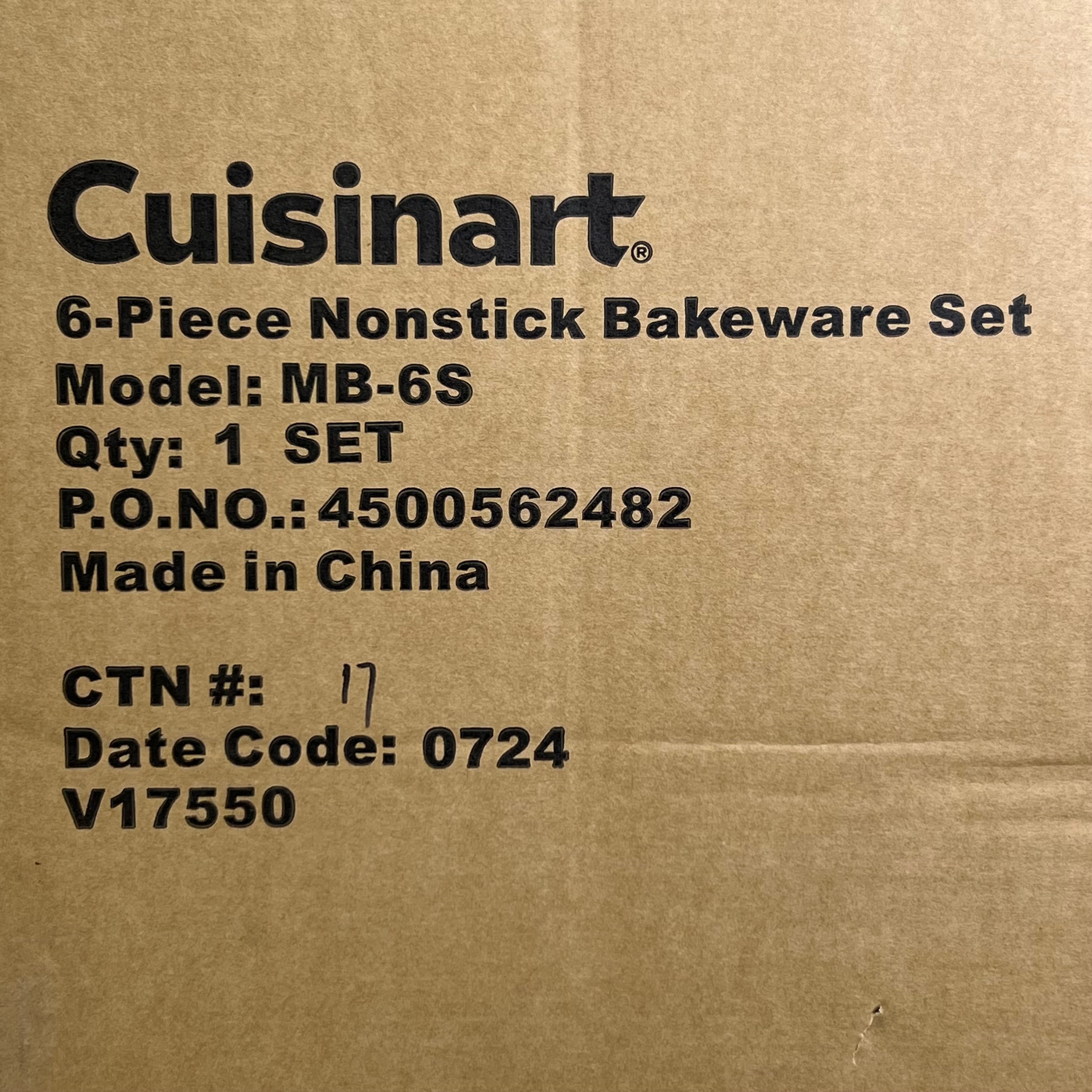 6-Pieces Nonstick Bakeware Set Sz 13.9" X 7.2" X 20", Grey MB-6S