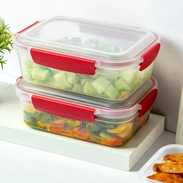 5 Pack Stackable Airtight Food Storage Containers with Snap Lock
