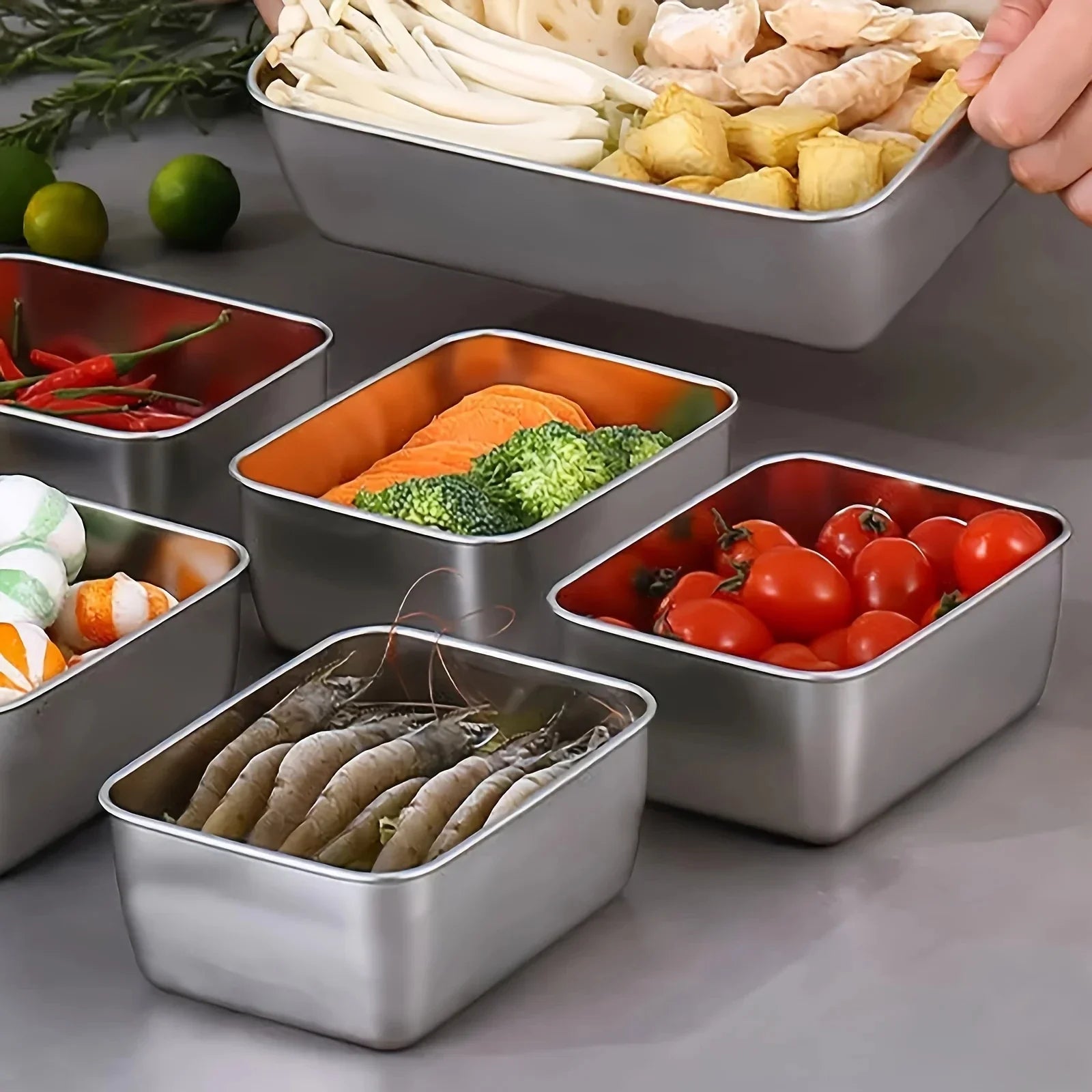 Eco Friendly Stainless Steel Food Storage Set Leakproof Reusable