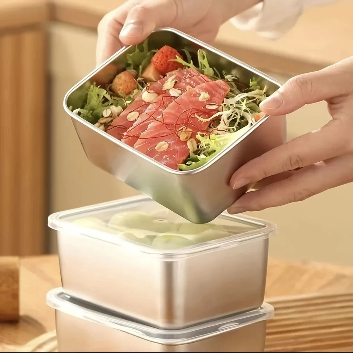 Eco Friendly Stainless Steel Food Storage Set Leakproof Reusable