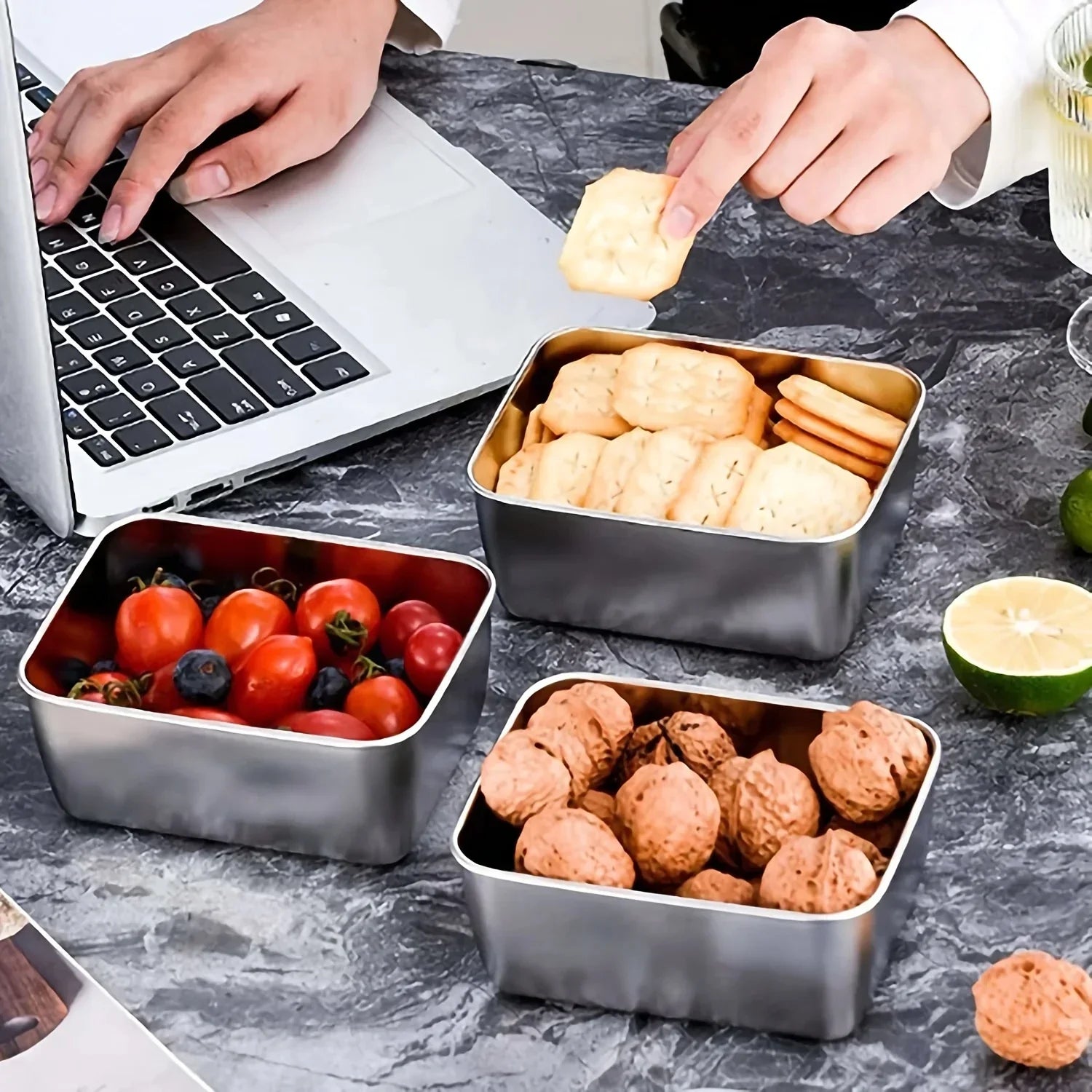 Eco Friendly Stainless Steel Food Storage Set Leakproof Reusable