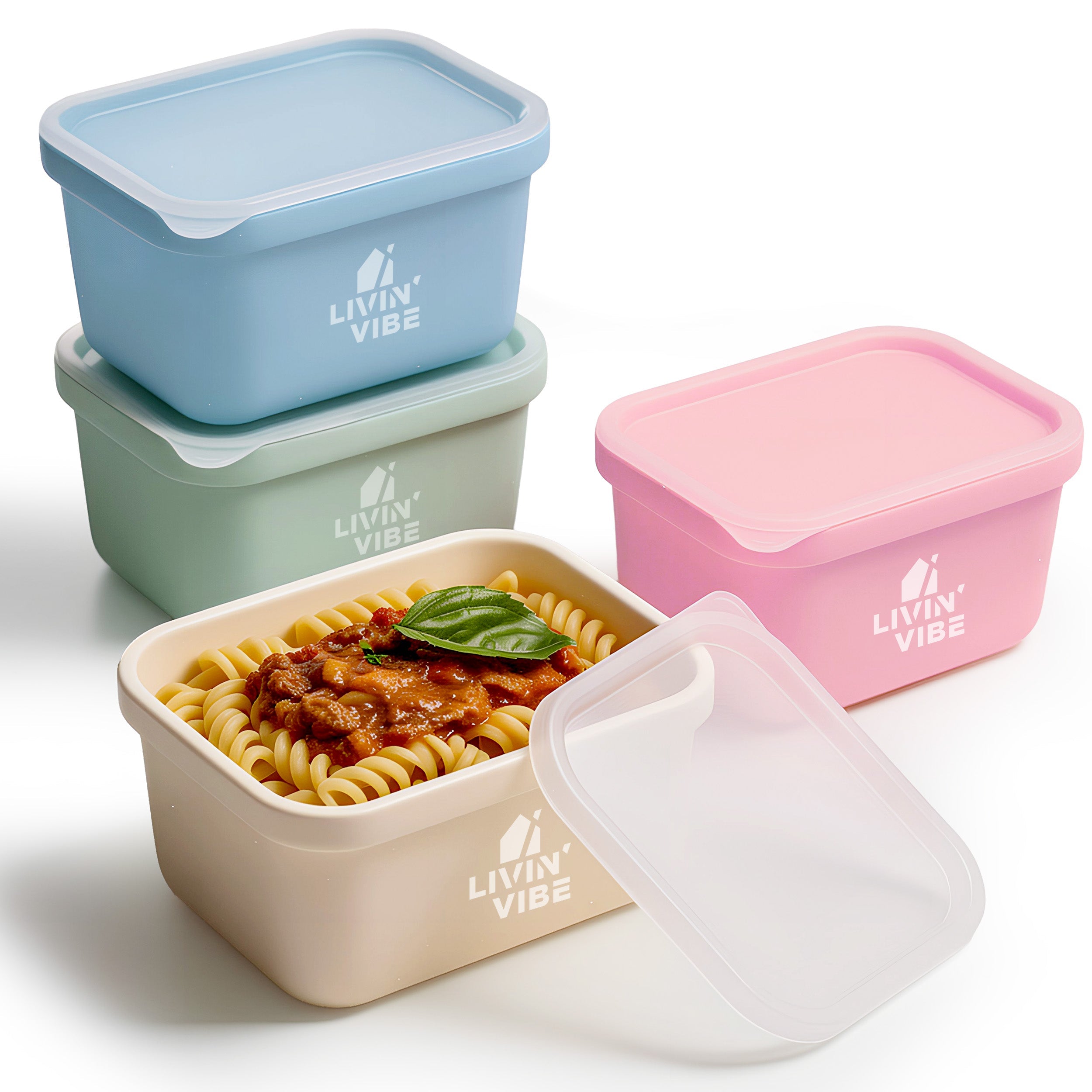 Silicone Freezer Tray Set 4 Pack 250ml Portion Containers