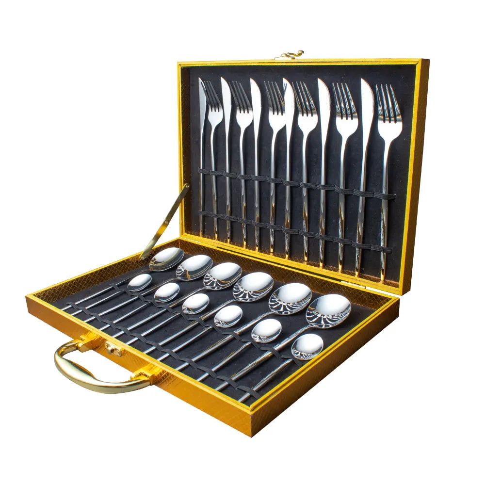 24 Pieces Luxury Cutlery Set And Box