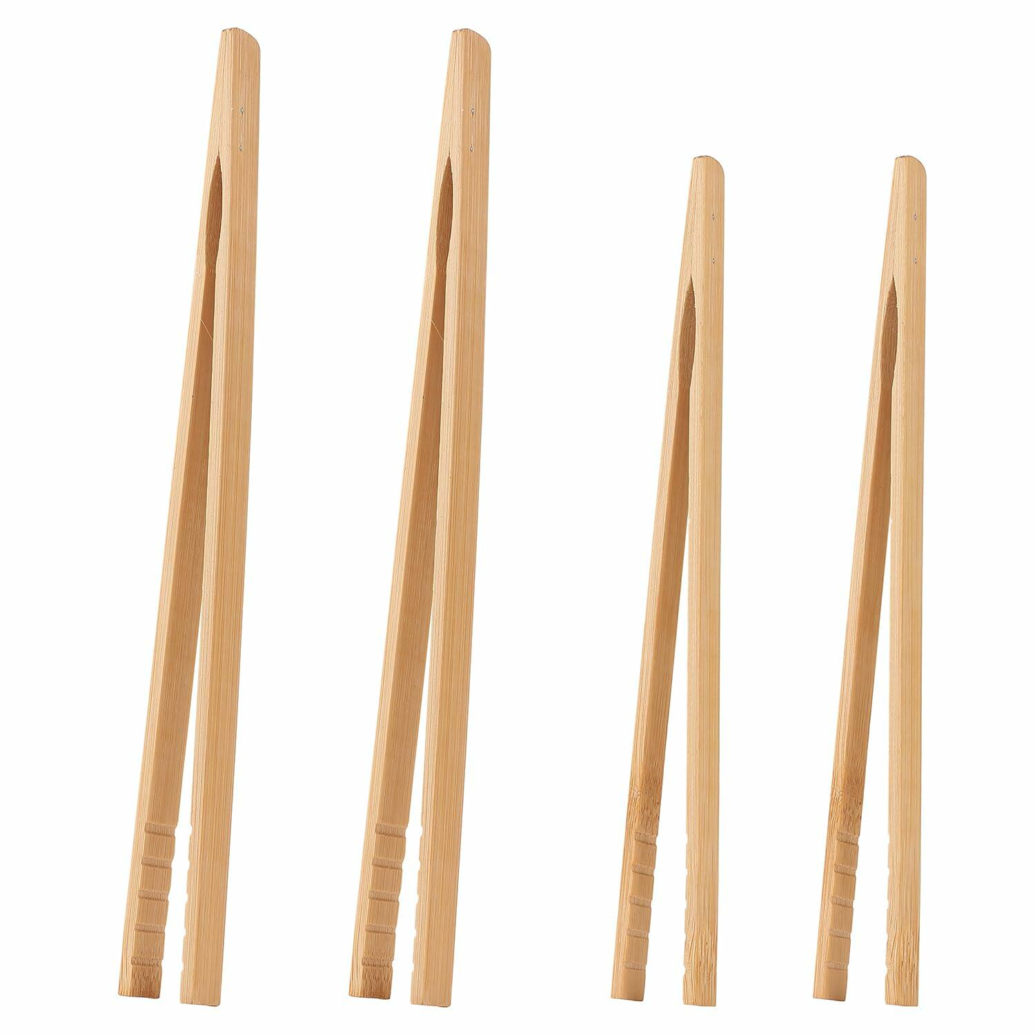 Bamboo Toaster Tongs 8 Inch Natural Colour Wooden Kitchen Utensil