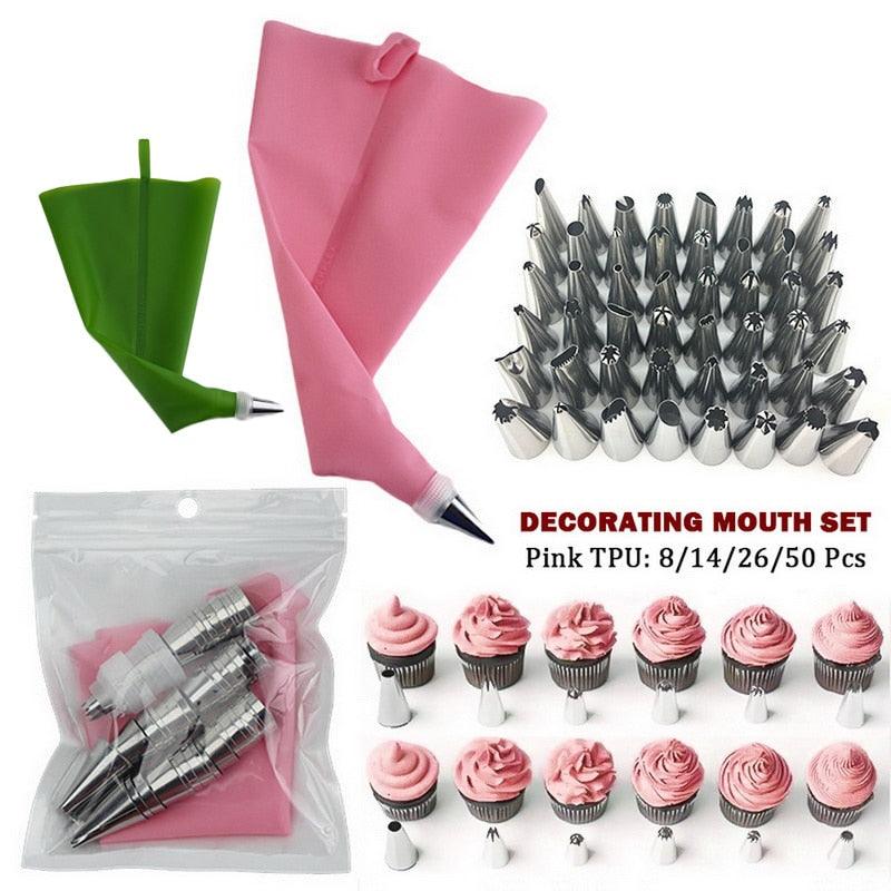Silicone Cake Decorating Tools Set Piping Bag and Tips